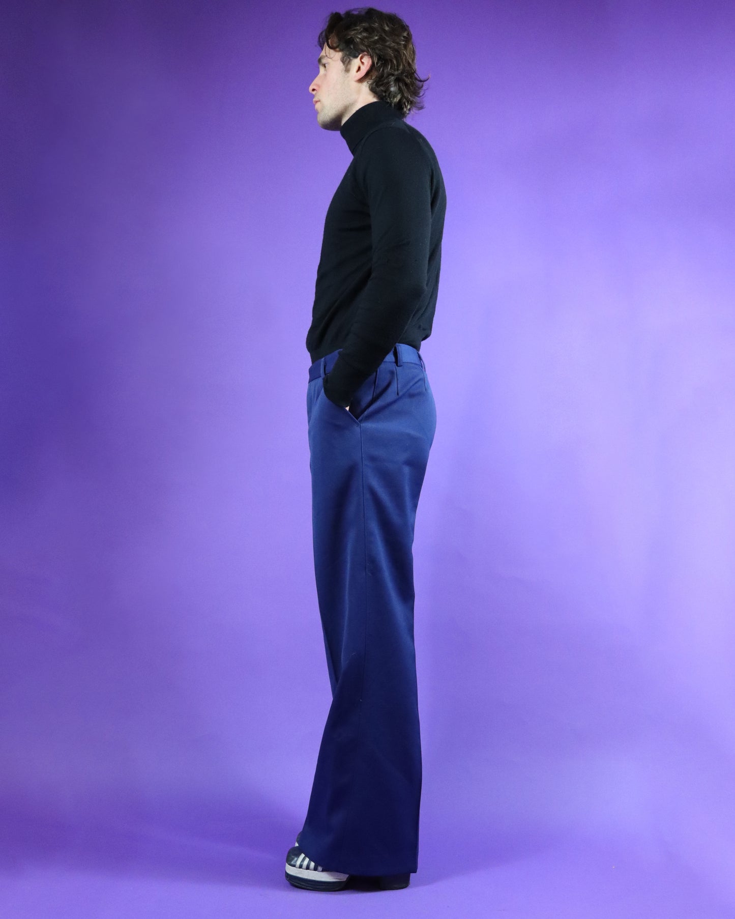 Vintage 1970s Tailored Blue Trousers