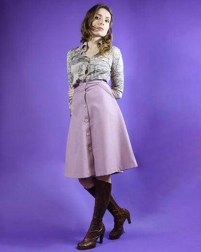 Vintage 1970s Heather 3 Piece Skirt with Flares and Skirt