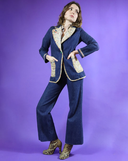 Vintage 1970s French Dressing Denim Suit