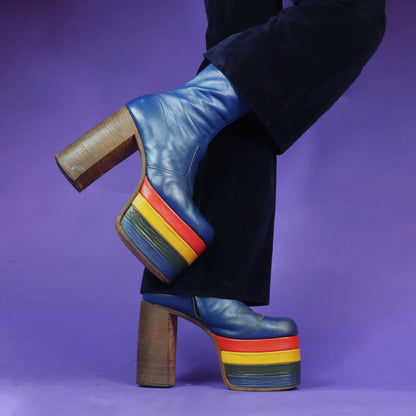 ULTIMATE Vintage 1970s Rainbow Stacks Platform Boots