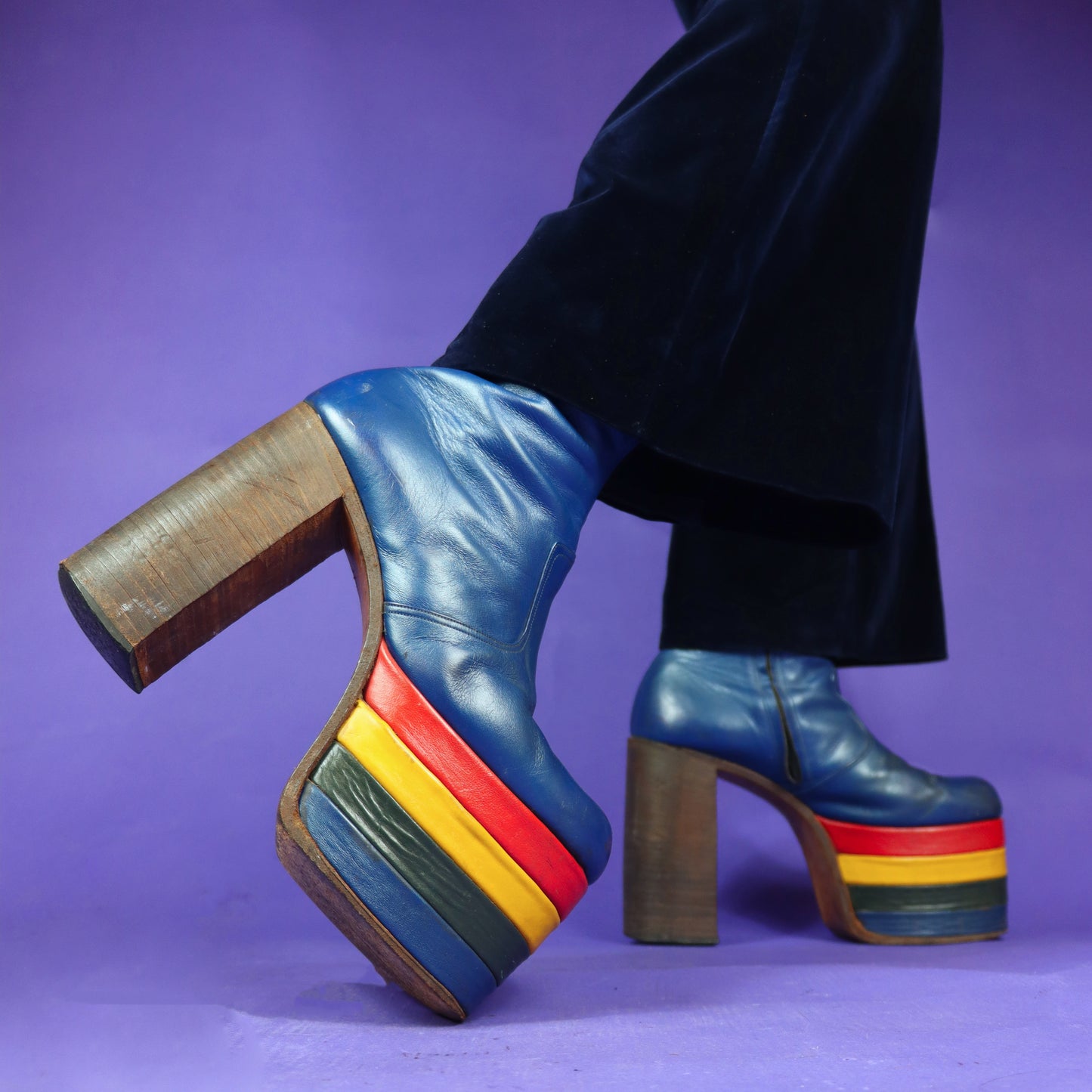 ULTIMATE Vintage 1970s Rainbow Stacks Platform Boots