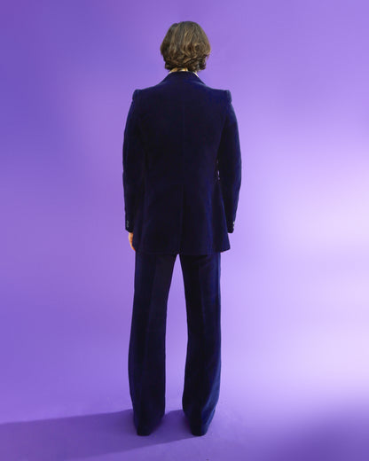 Vintage 1970s Blue Velvet Suit