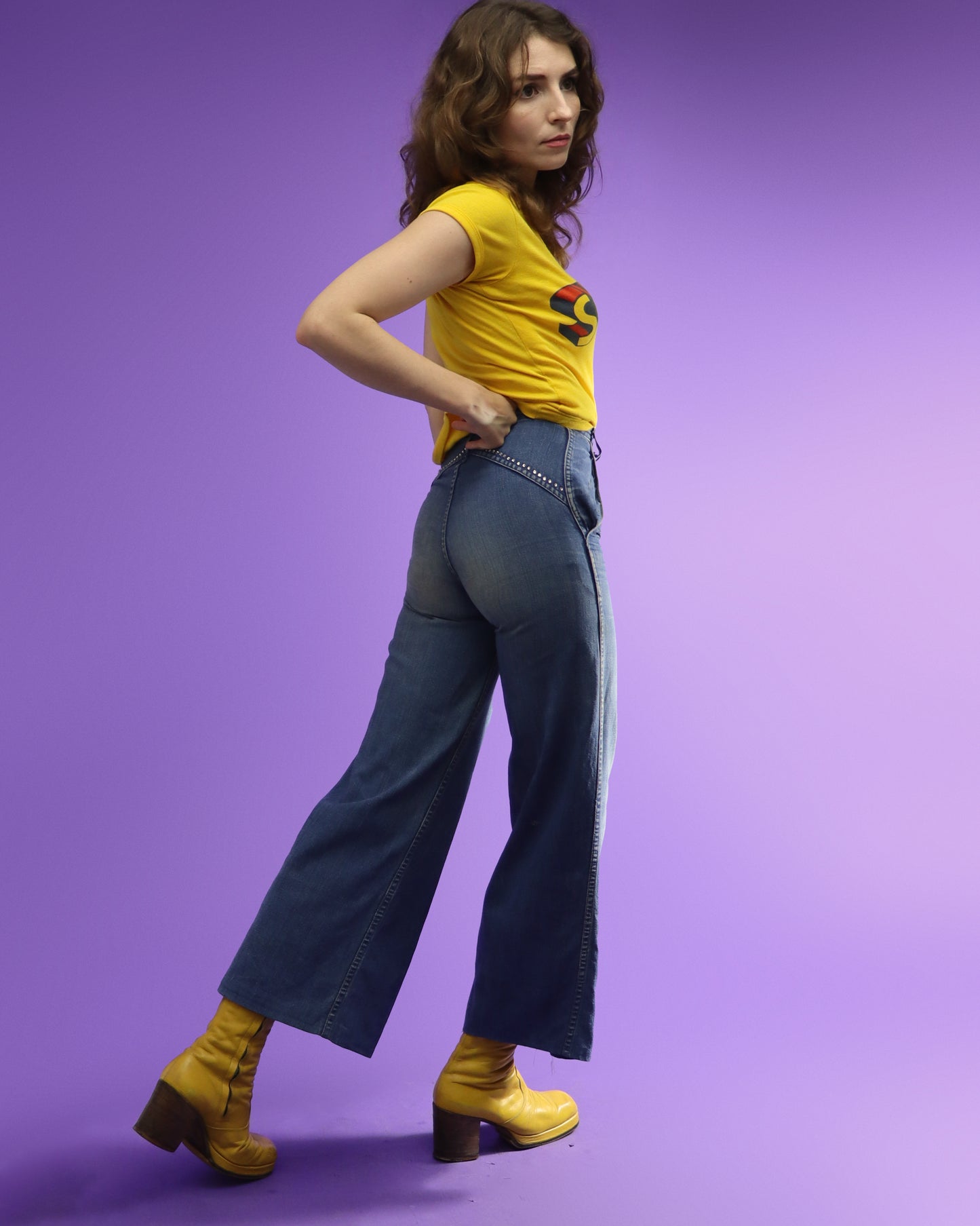 Vintage 1970s Rhinestone Studded Jeans