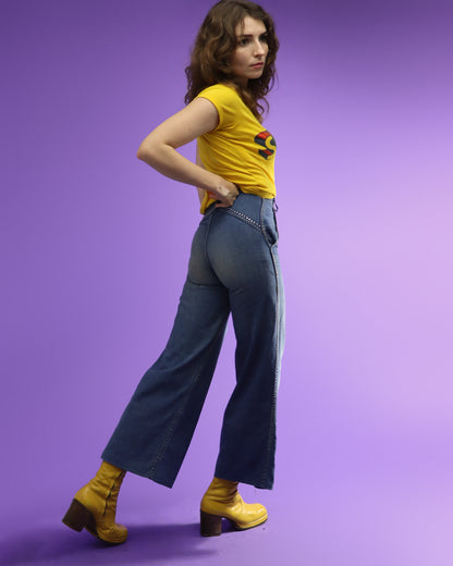 Vintage 1970s Rhinestone Studded Jeans