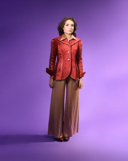 Vintage 1970s Char Pink Suede Whipstitch Jacket