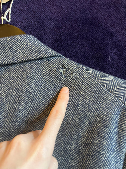 Vintage 1970s Wool Herringbone Blazer