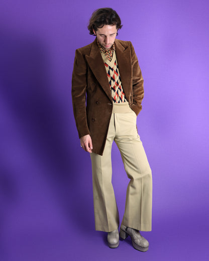 Vintage 1970s Double Breasted Velvet Blazer