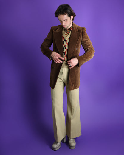 Vintage 1970s Double Breasted Velvet Blazer