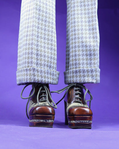 Vintage 1970s Two Tone Snakeskin and Patent Platform Shoes