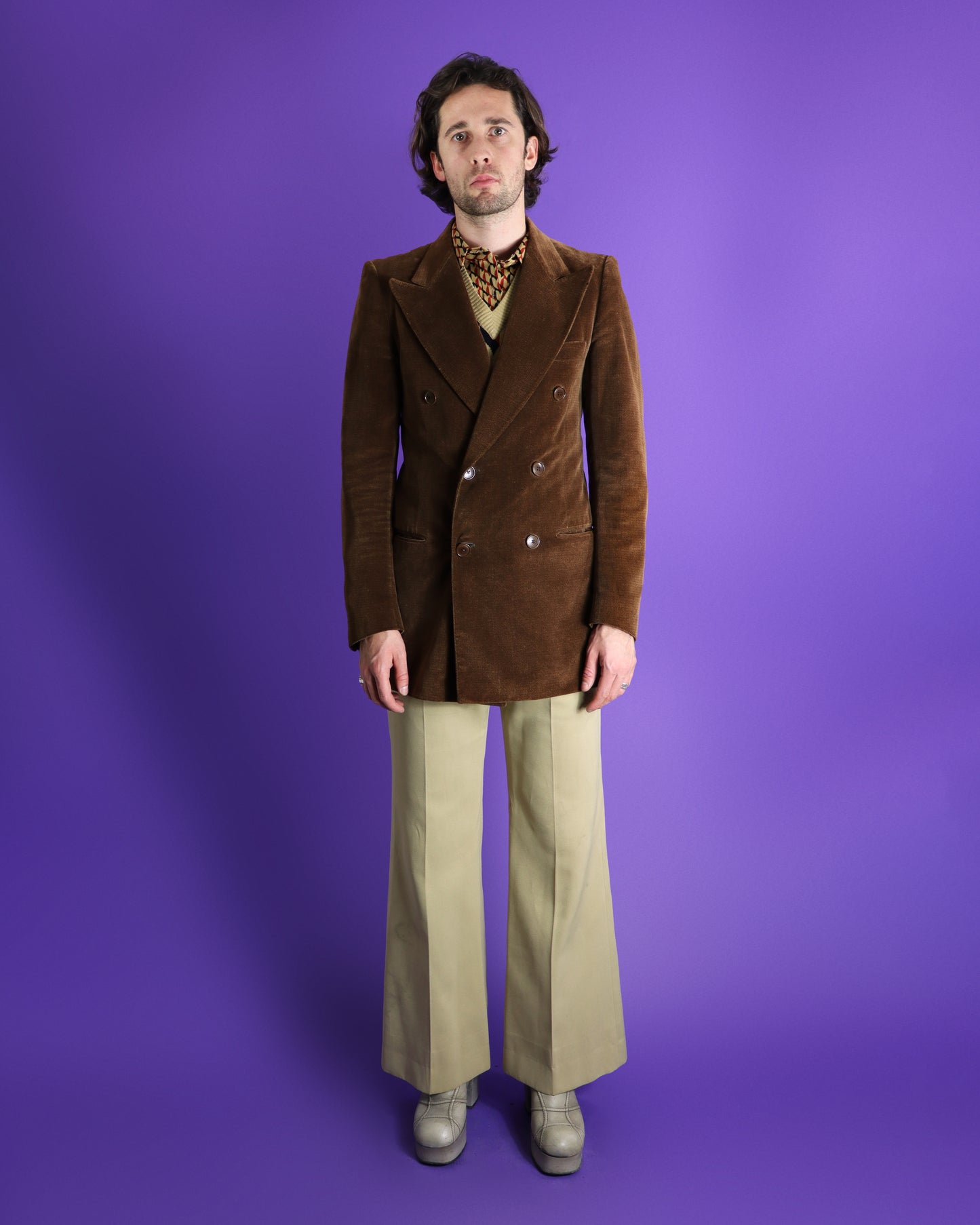 Vintage 1970s Double Breasted Velvet Blazer