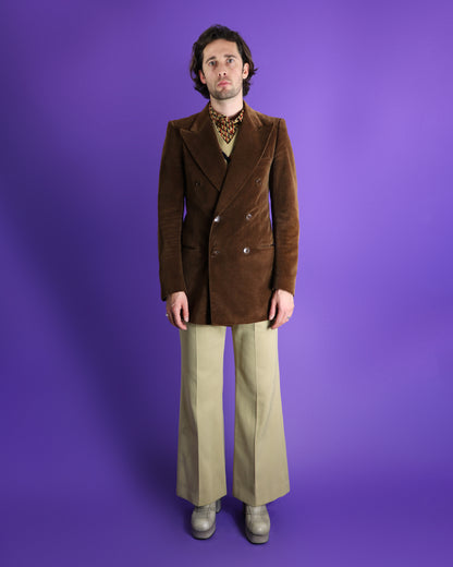 Vintage 1970s Double Breasted Velvet Blazer