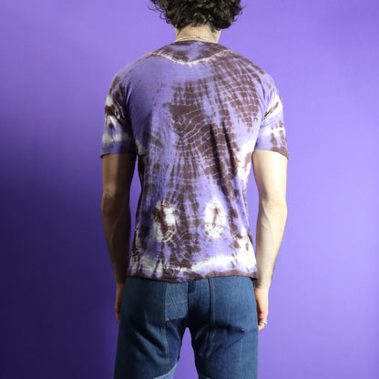 Vintage Deadstock 1970s Indian Cotton Tie Dye T-Shirt Purple