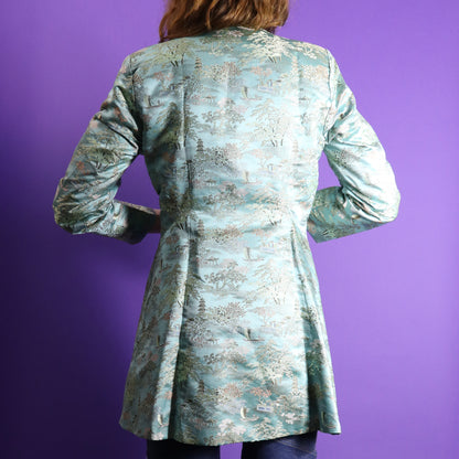 Vintage 1970s Chinese Embroidered Silk Wide Lapel Blazer Jacket