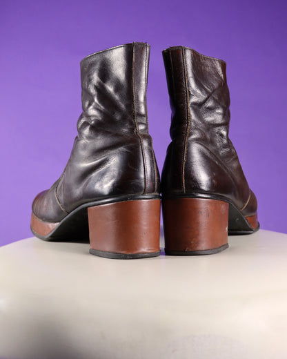 RESERVED Vintage 1970s Brown Platform Boots