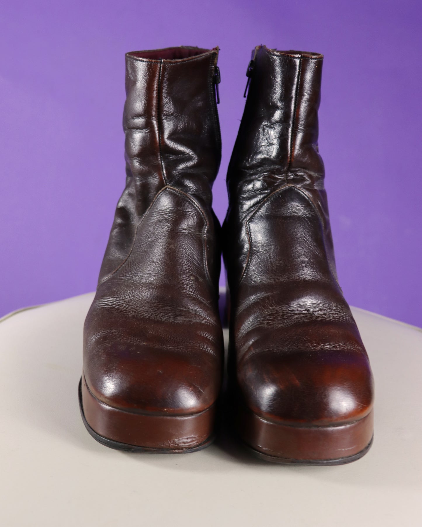 RESERVED Vintage 1970s Brown Platform Boots