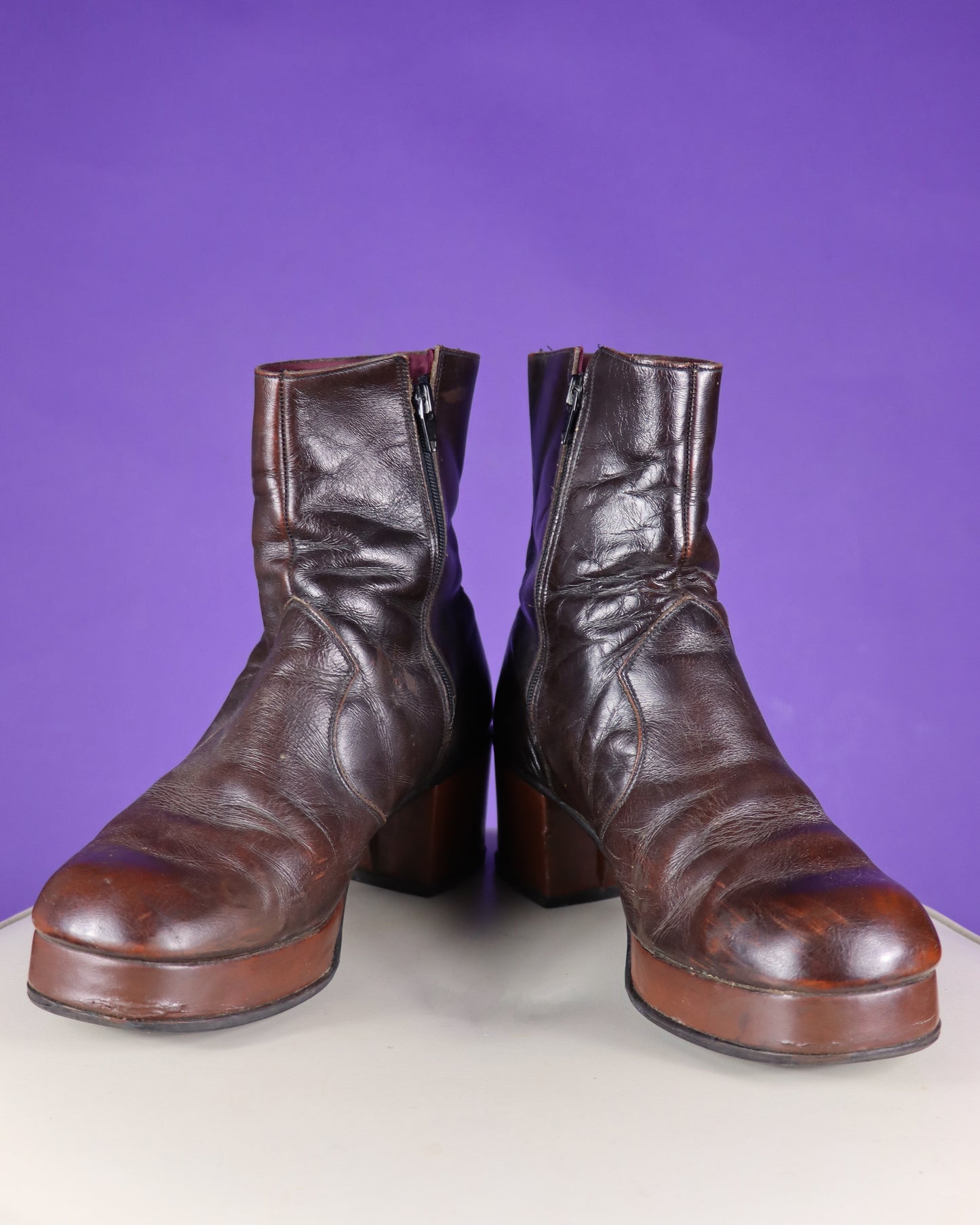 RESERVED Vintage 1970s Brown Platform Boots