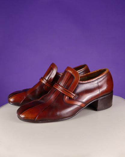 Vintage 1970s Striped Patent Leather Mules