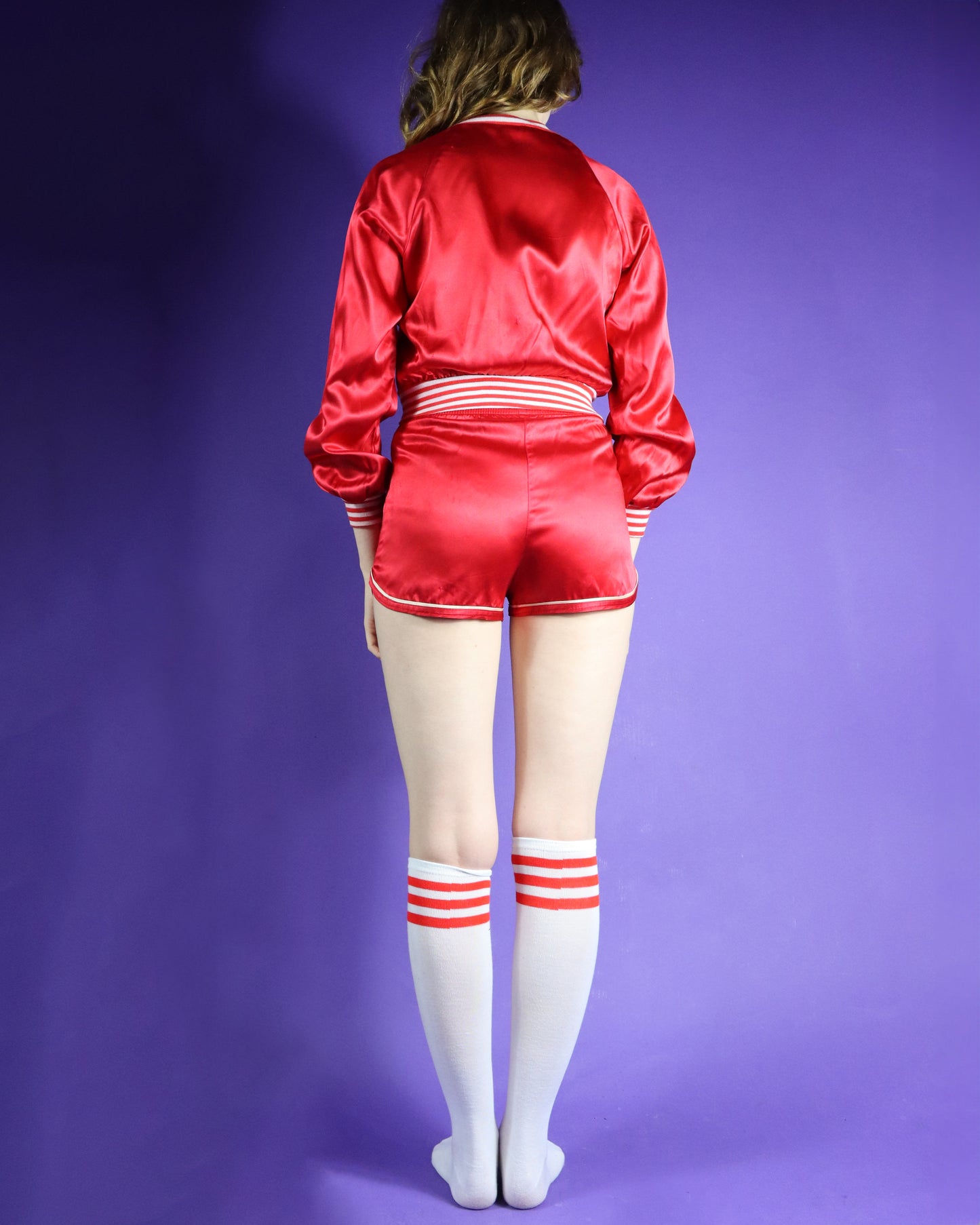 Vintage 1970s Hang Ten Red Satin Shorts Suit