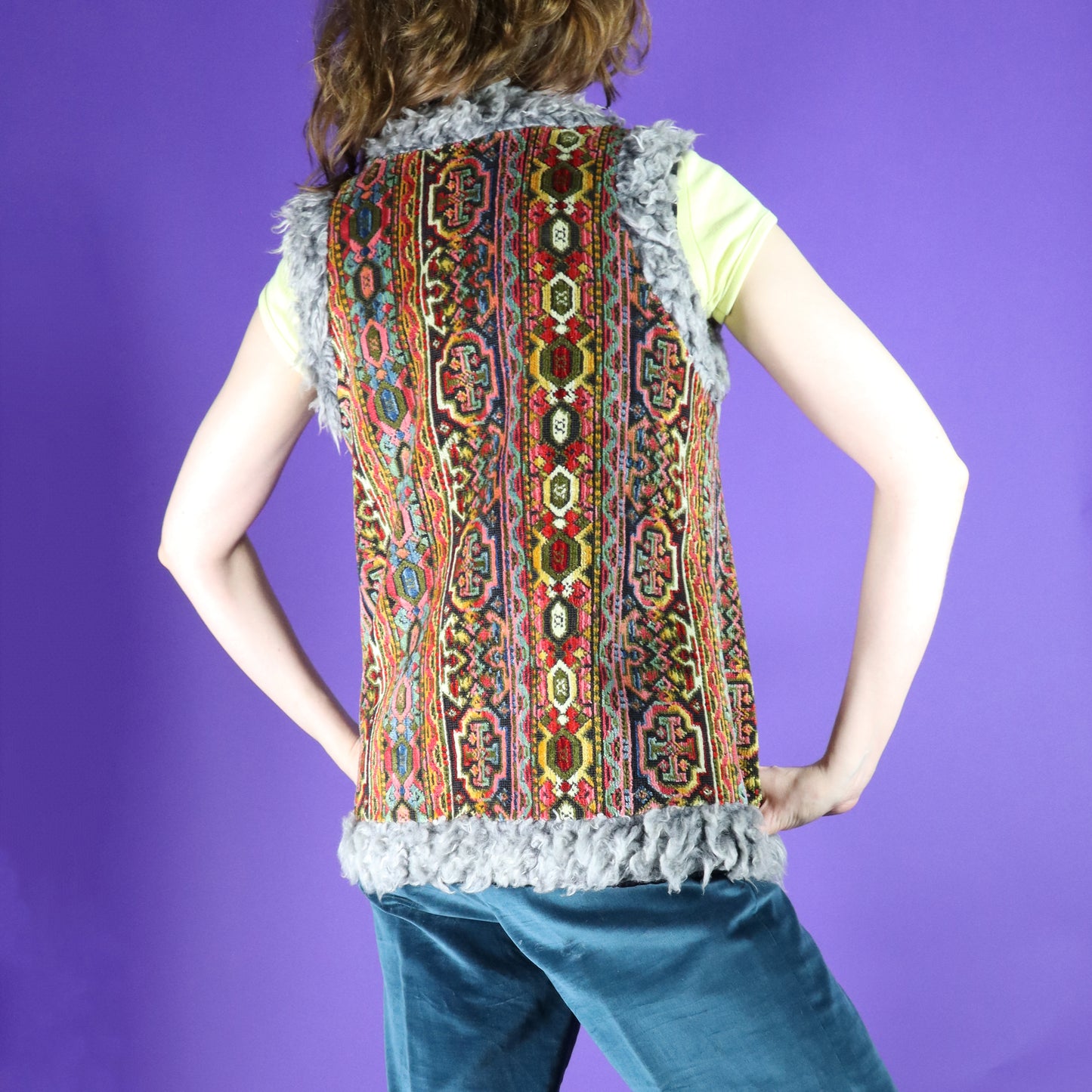 RESERVED Vintage 1960s 1970s Psychedelic Chenille Gilet Vest