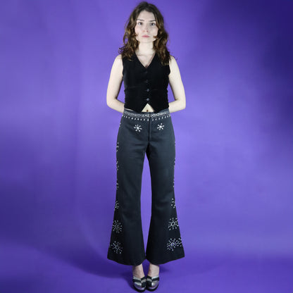 Vintage 1970s Carnaby Street Mirror Spangled Flares