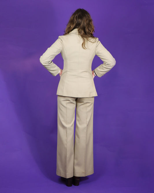 Vintage 1970s Beige Trouser Suit