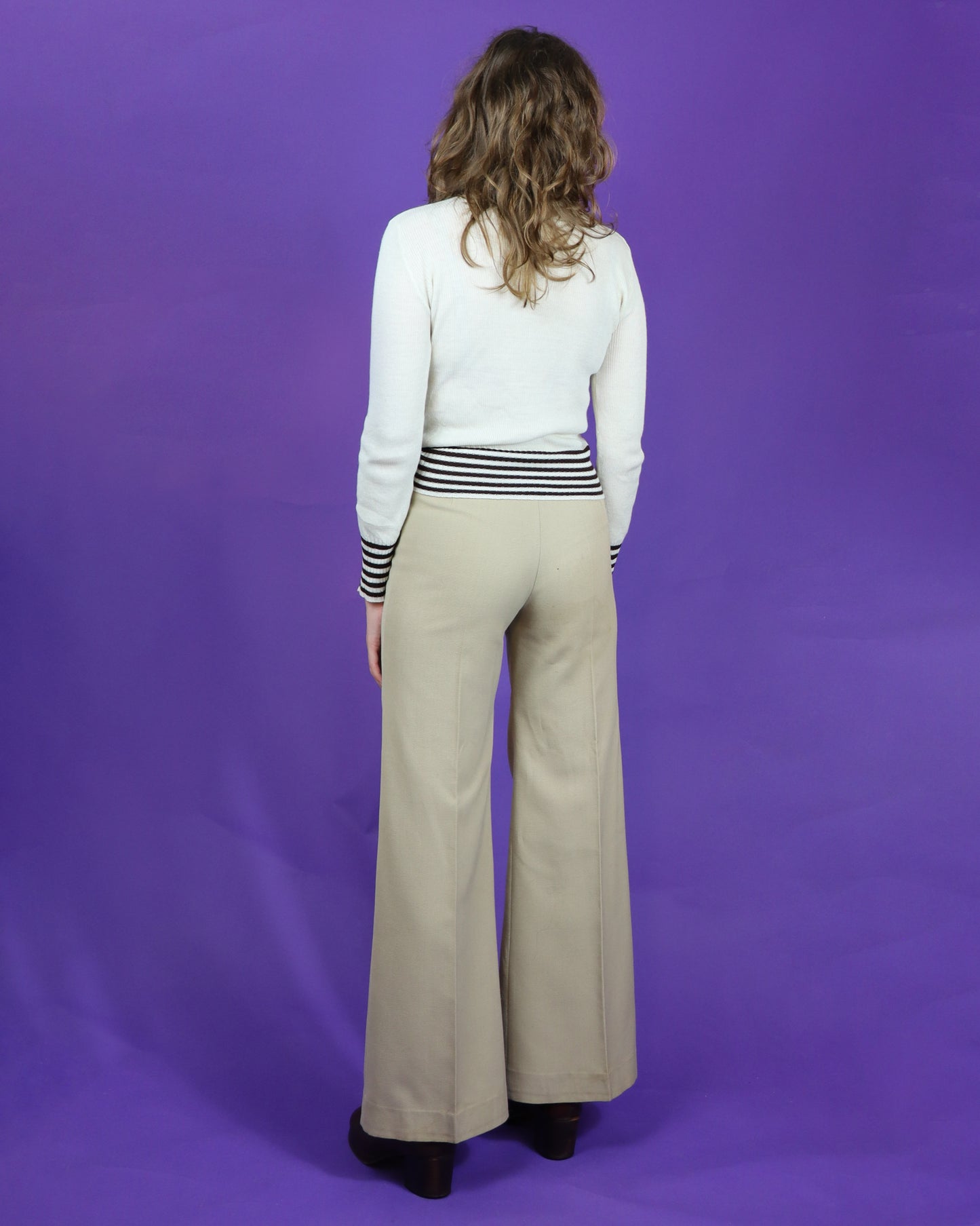 Vintage 1970s Beige Trouser Suit
