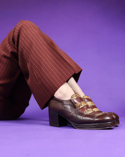 Vintage 1970s Antonio Fluxa Snakeskin Mule Platform Shoes