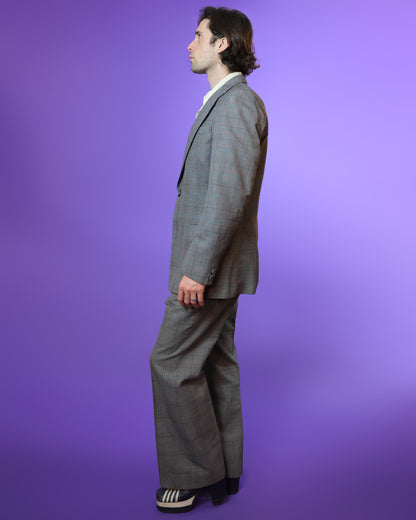 Vintage 1970s Plaid Tailored Suit