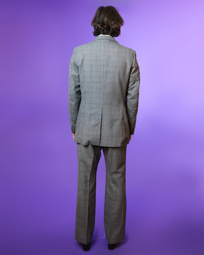 Vintage 1970s Plaid Tailored Suit