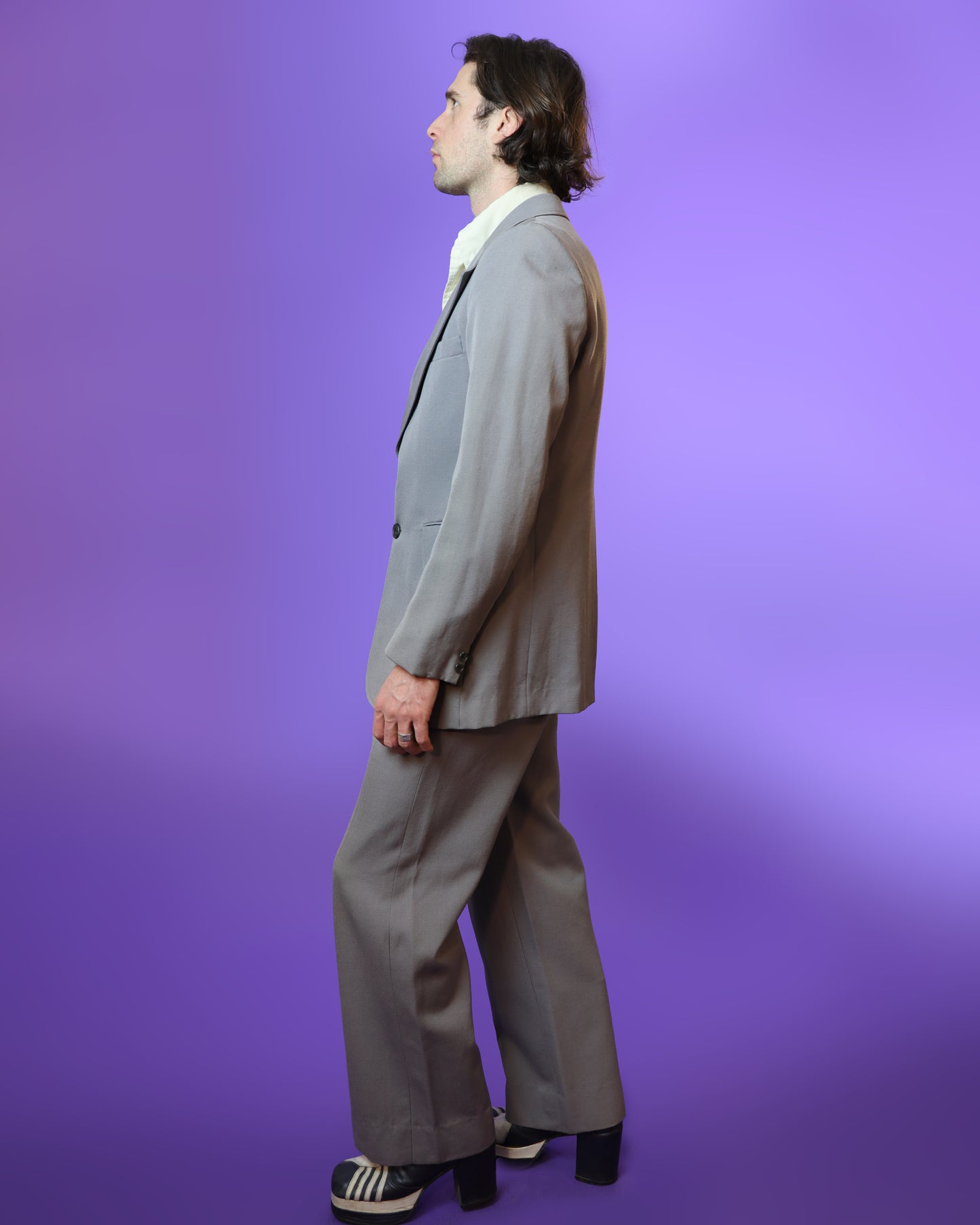 Vintage 1970s Grey 3 Piece Suit