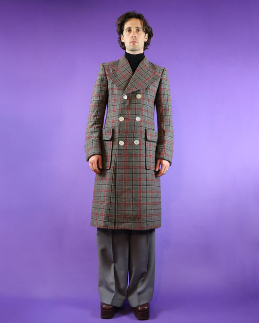 Vintage 1970s Rare Tweed Plaid Coat