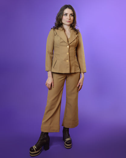 Vintage 1970s Tan 3 Piece Suit