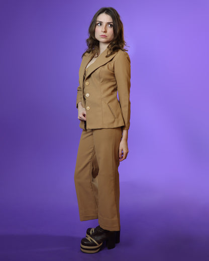 Vintage 1970s Tan 3 Piece Suit