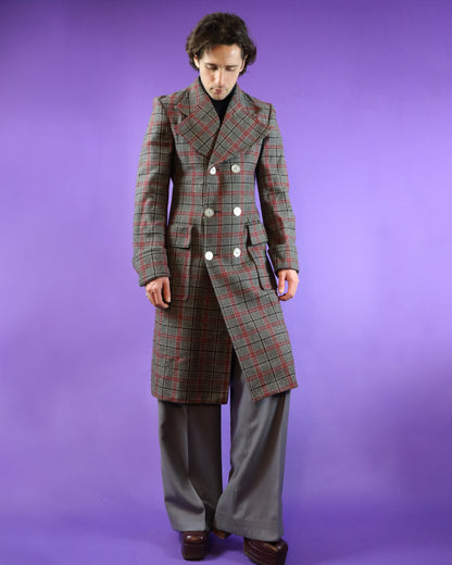 Vintage 1970s Rare Tweed Plaid Coat