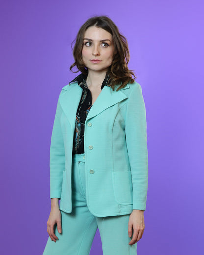 Vintage 1970s Seafoam Green Trouser Suit