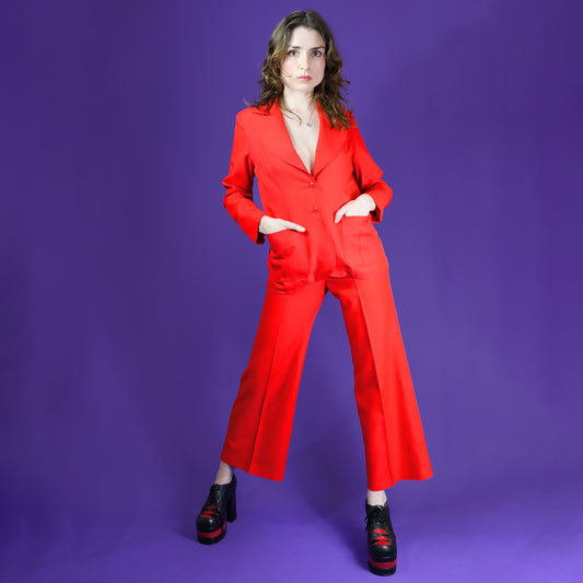 Vintage 1970s Siren Red Trouser Suit