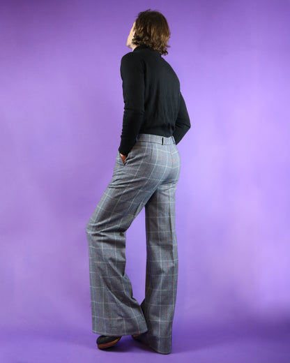 Vintage 1970s Plaid Wool Flares