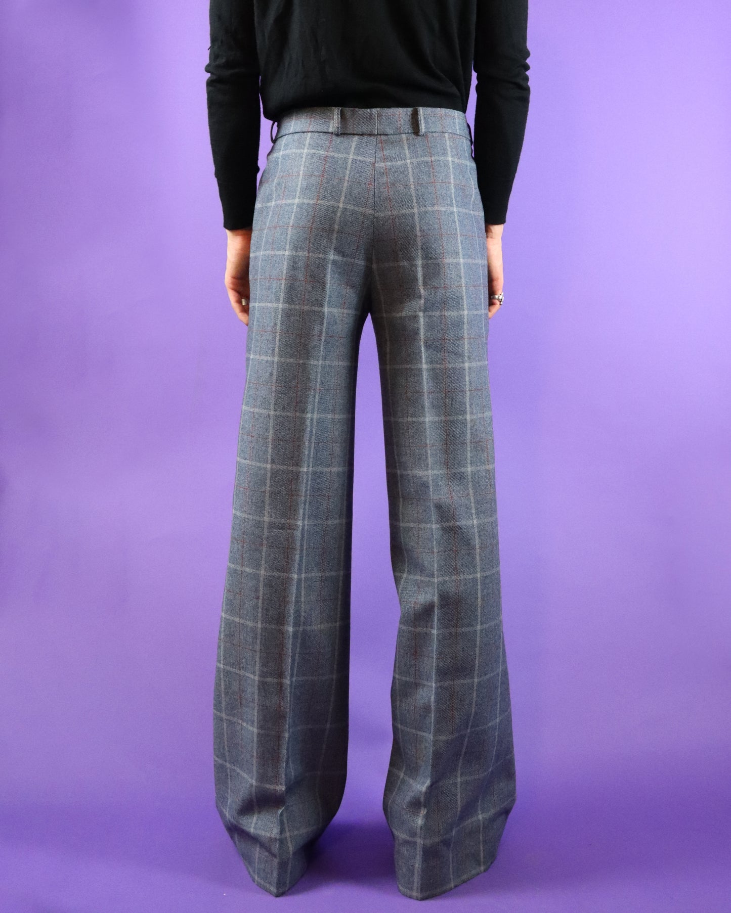 Vintage 1970s Plaid Wool Flares