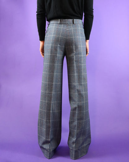 Vintage 1970s Plaid Wool Flares