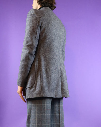 Vintage 1970s Wool Herringbone Blazer