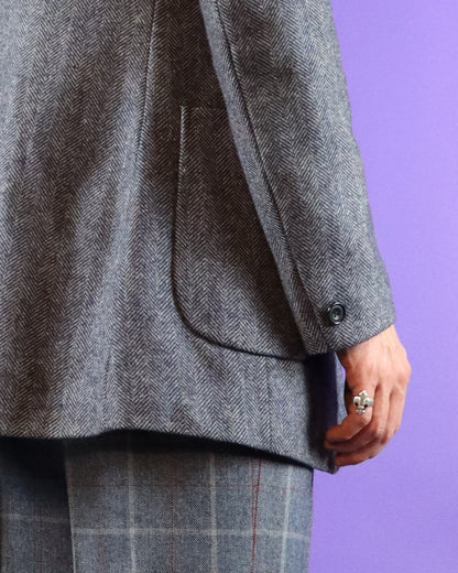 Vintage 1970s Wool Herringbone Blazer