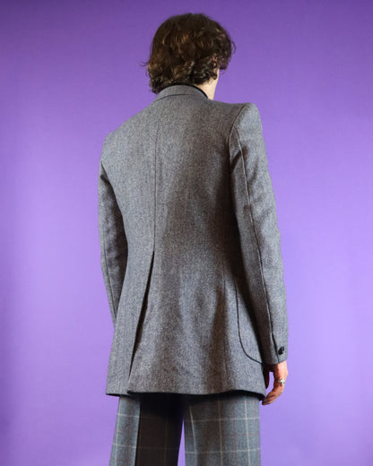 Vintage 1970s Wool Herringbone Blazer