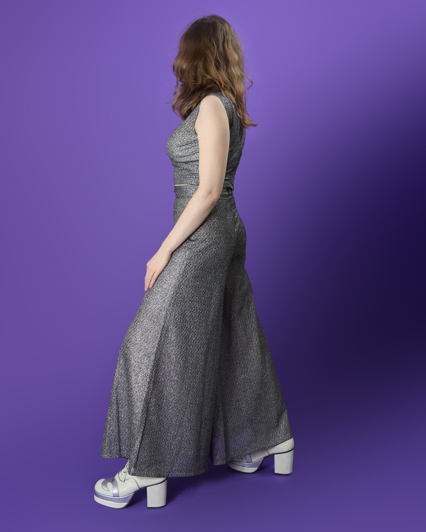 Vintage 1970s Lurex 2 Piece Suit Set