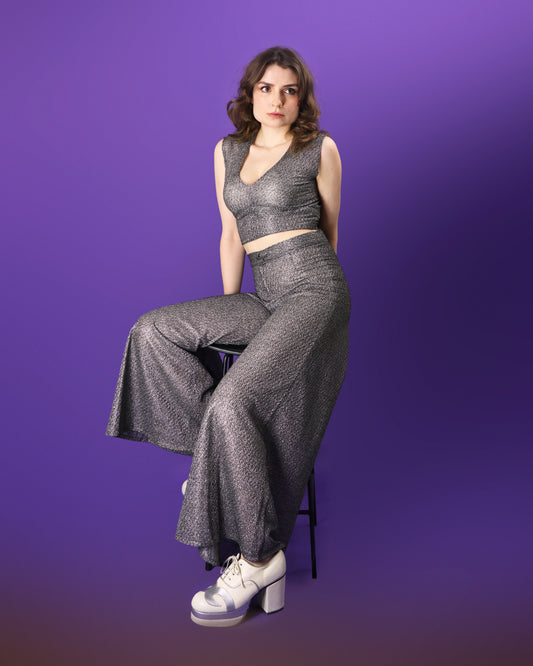 Vintage 1970s Lurex 2 Piece Suit Set