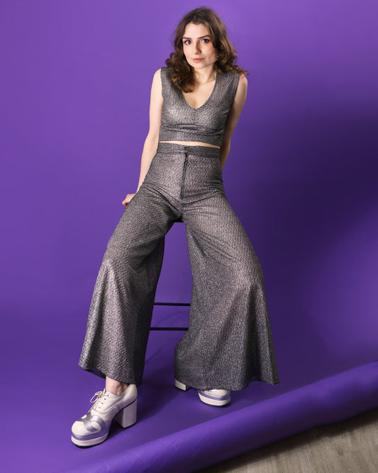 Vintage 1970s Lurex 2 Piece Suit Set