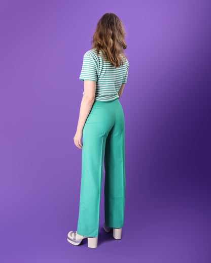 DEADSTOCK Vintage 1970s Jade Green 4 Piece Jaeger Leisure Suit Skirt Flares Set