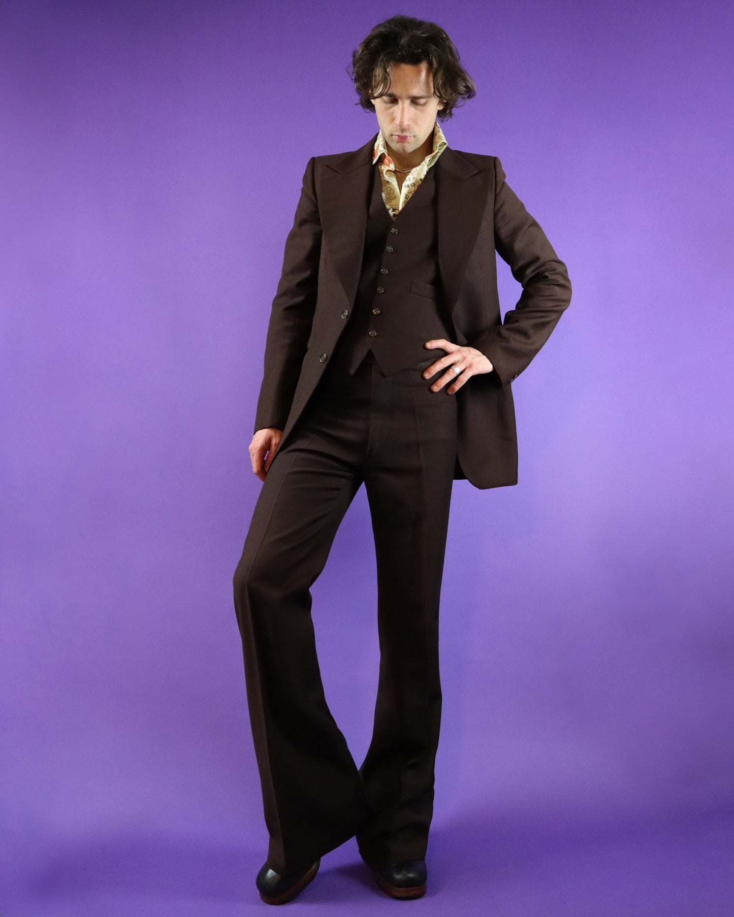 Vintage 1970s Tailored Brown 3 Piece Suit