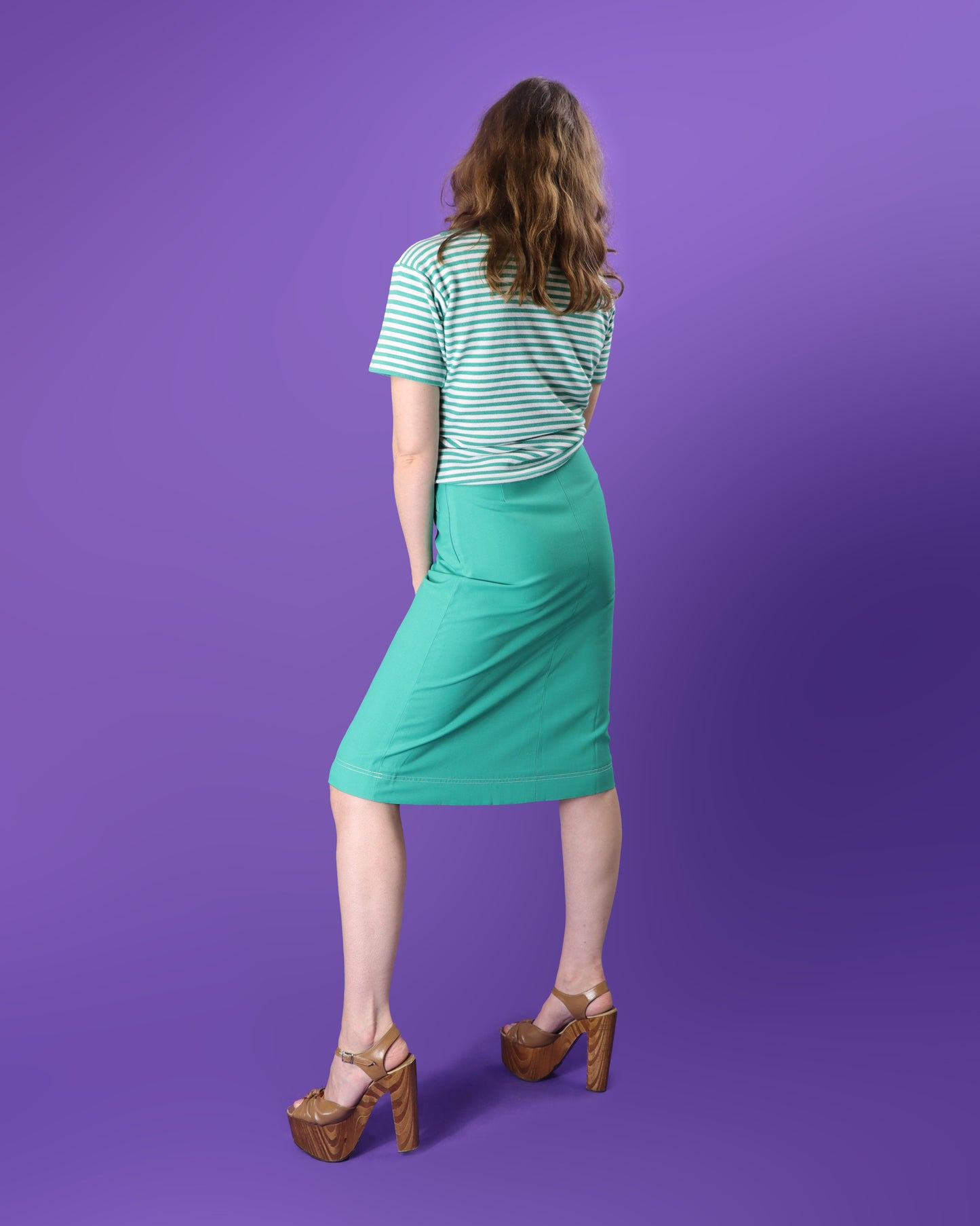 DEADSTOCK Vintage 1970s Jade Green 4 Piece Jaeger Leisure Suit Skirt Flares Set