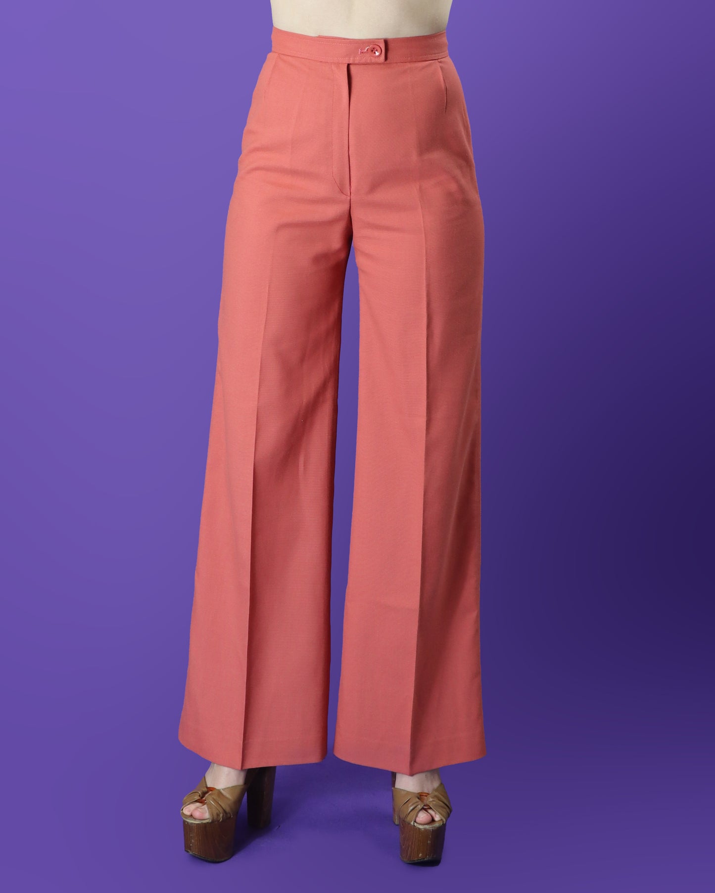 DEADSTOCK Vintage 1970s Jaeger Blush Pink Pant Suit Set Jumper and Flares