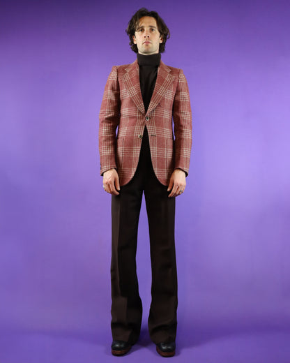 Vintage 1970s Plaid Wool Blazer